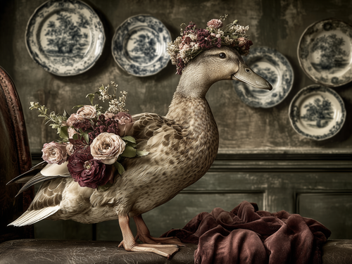 HMK1535B HEIRLOOM MARBLED DUCK Block