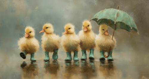 HMK1538L 5 Rubber Boot Ducks