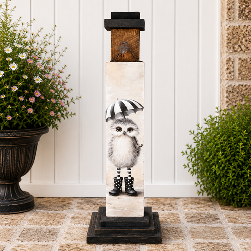 HMK1552P Spring Owl Porch Sign