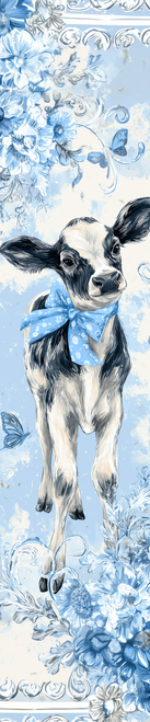 HMK1556P Blue White Cow Porch Sign