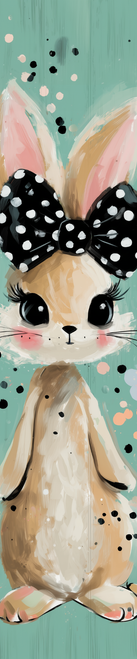 HMK1562P Spring Dotted Bow Bunny Porch Sign