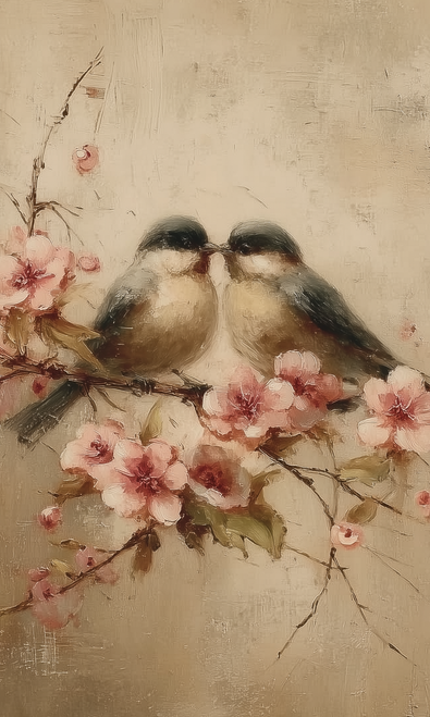 HMK1565A Vintage Blue Birds Arch Frame