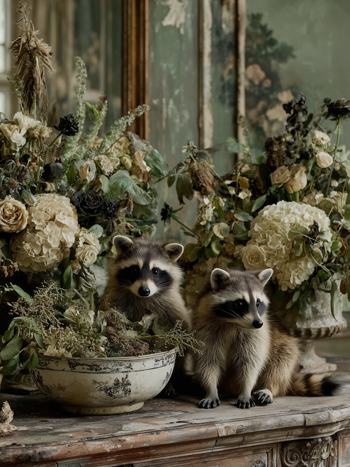 HMK1519B Heirloom Raccoon Block