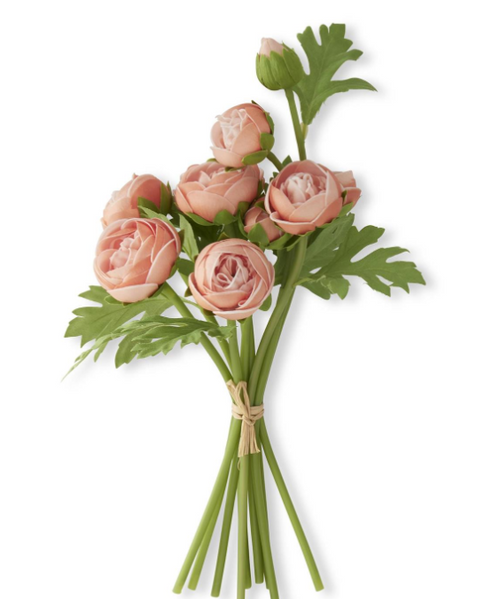 15 Inch Orange Real Touch Ranunculus Bundle (10 Stems)