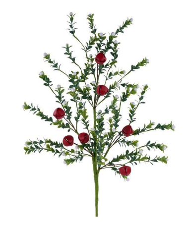 28"L JINGLE BELL/MINI LEAF/BERRY SPRAY
