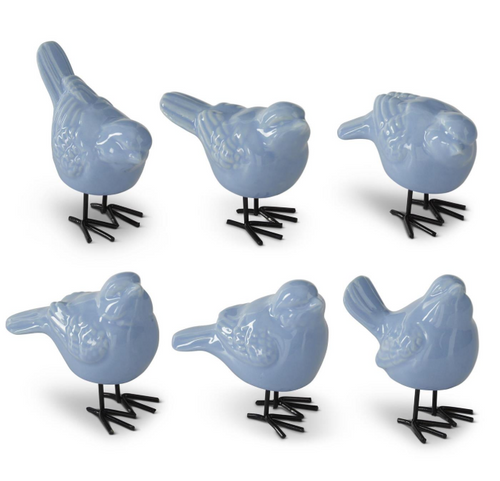 Assorted 2.5 Inch Blue Porcelain Birds (EACH)