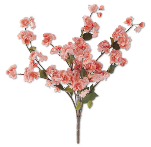 25 Inch Coral Peach Blossom Bush