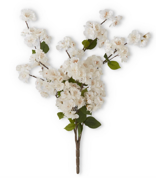 25 Inch White Peach Blossom Bush