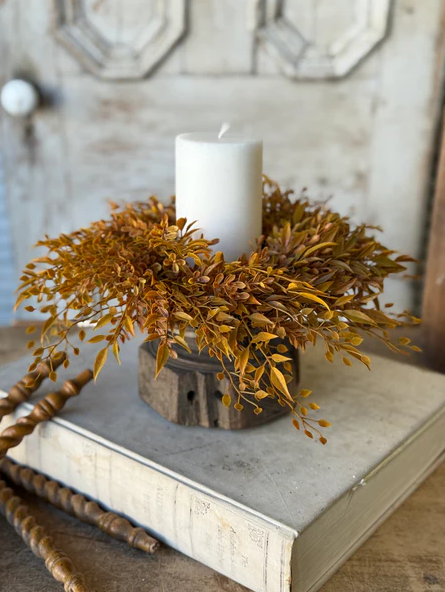 4.5" Barley Twist Sage Candle Ring