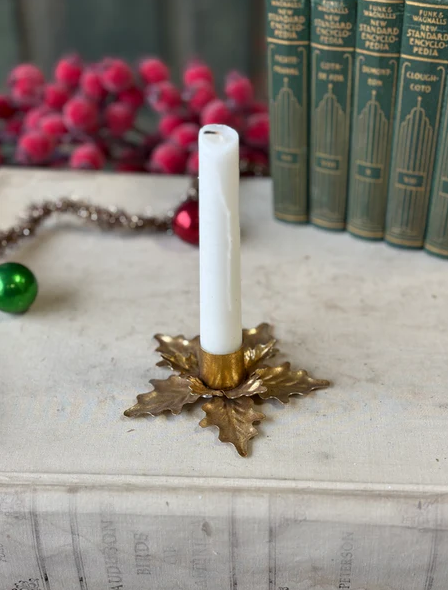 4" Golden Poinsettia Taper Holder