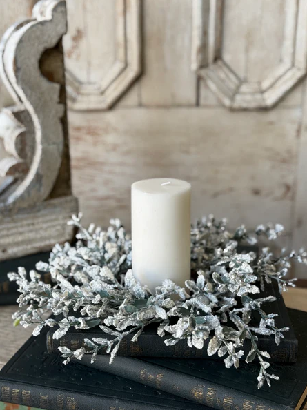 4.5" Snowy Brookwood Candle Ring