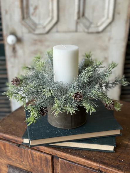 4" Glitter Laced Cedar Candle Ring