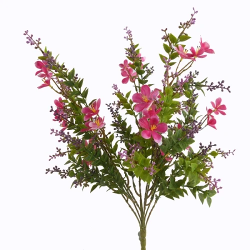 MINT LEAF FLOWER BUSH 19IN PINK GREEN