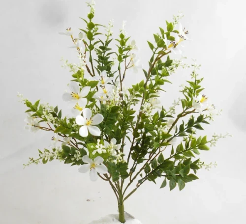 MINT LEAF FLOWER BUSH 19IN WHITE