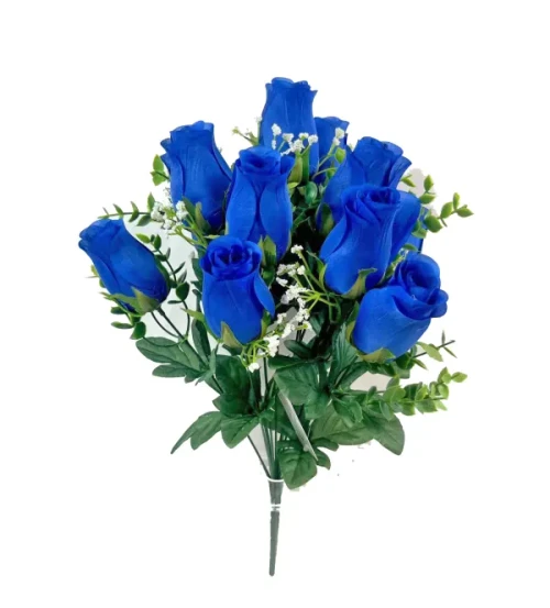 ROSE BUD BUSH MIXED 18IN BLUE
