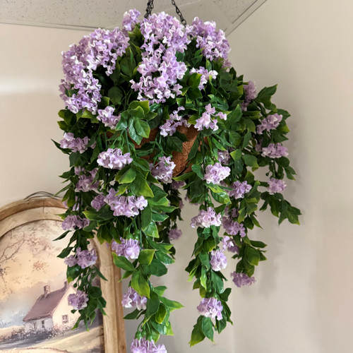 LILAC HANGING BASKET 16IN PURPLE