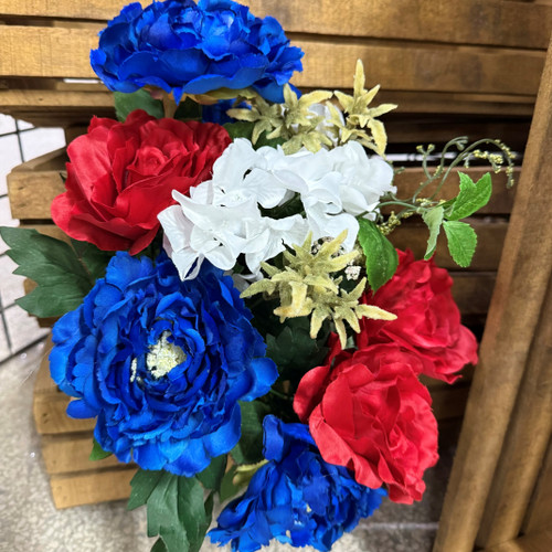 PATRIOTIC ROSE PEONY HYDRANGEA BUSH 20IN