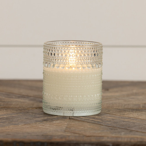 4IN DOTTED GLASS 3D FLAME CANDLE