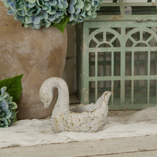 7IN GOLD WHITE SWAN