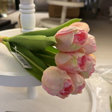 13 Inch Pink Real Touch Tulip Bundle (6 Stem)