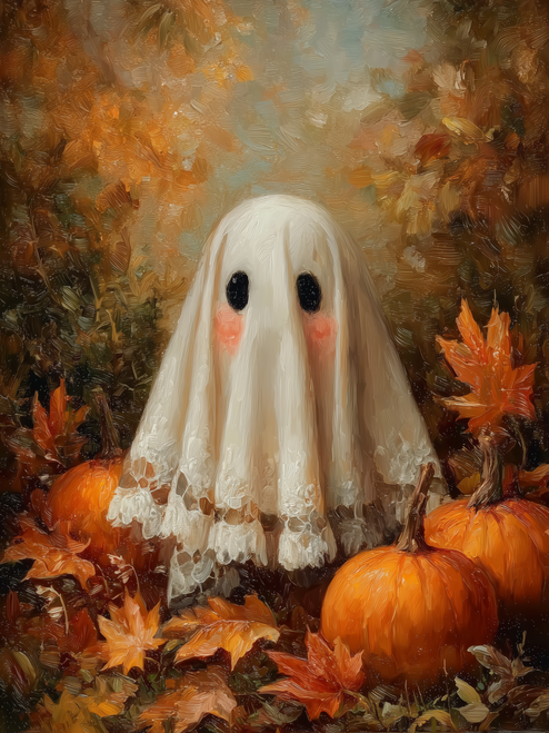 HMK1295L CUTE AUTUMN LACE GHOST