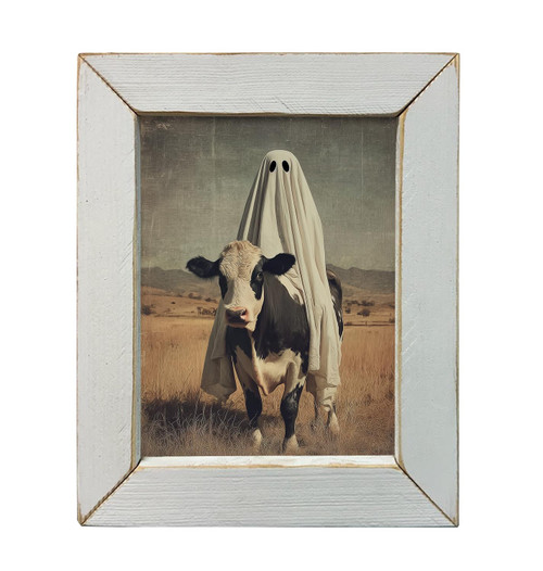 HMK1326L VINTAGE PHOTO OF GHOST AND COW
