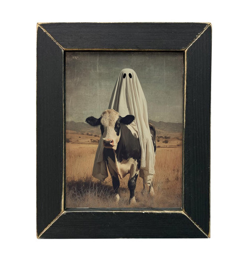 HMK1326L VINTAGE PHOTO OF GHOST AND COW
