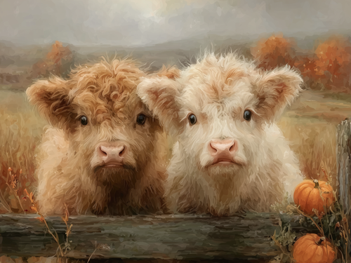 HMK1332B FALL HIGHLAND TWINS 4X6 BLOCK