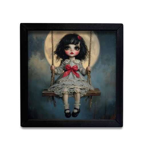 HMK1356 HALLOWEEN DOLL ON SWING BOX FRAME