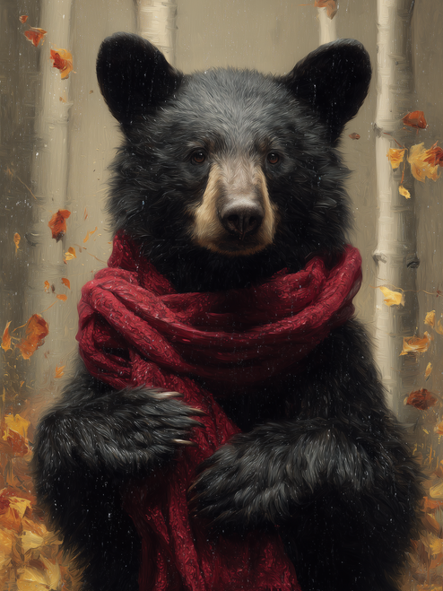 HMK1380B FALL BLACK BEAR 4X6 BLOCK