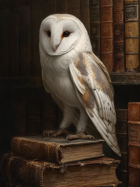 HMK1391B LIBRARY OWL 4X6 BLOCK