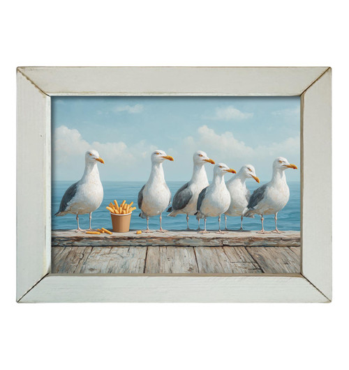 HMK227 Seagull with a French Fry Box Frame - JanMichaels Art and Home