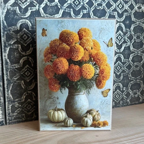 HMK1617B FRESH FALL MERIGOLDS 4X6 BLOCK