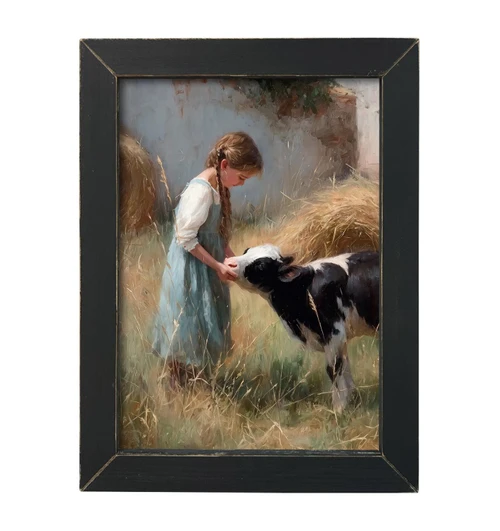 HMK1644L HOLSTEIN CALF AND GIRL