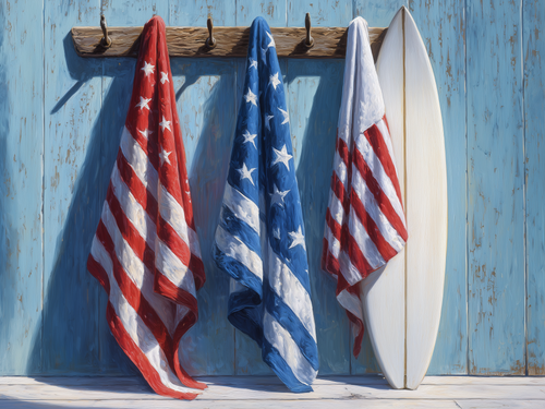 HMK1656B PATRIOTIC BEACH BOARD 4X6 BLOCK