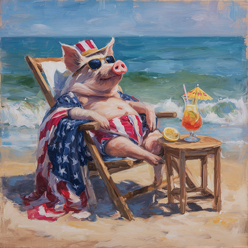 ACR302 Patriotic Beach Pig