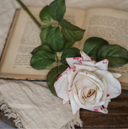 25.5" SOFT TOUCH CREAM ROSE STEM