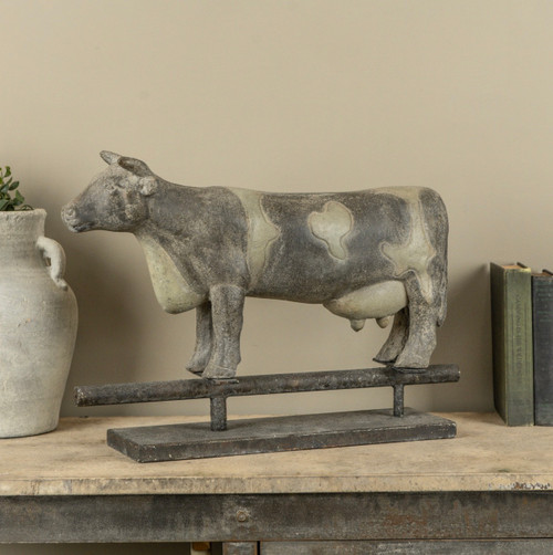 21" COW WEATHERVANE ON BASE