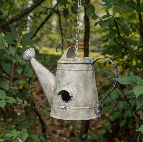 AGED WATERING CAN BIRDHOUSE