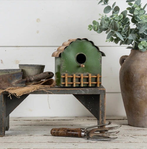 GREEN & YELLOW WALL BIRDHOUSE