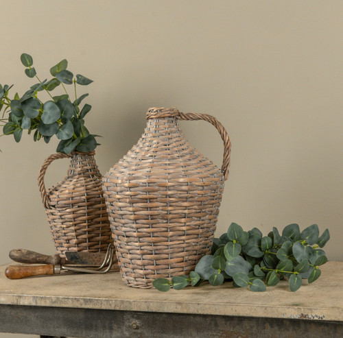 13.75" WOVEN JUG W/ HANDLE