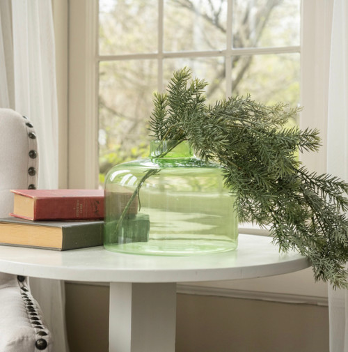6.5" GREEN GLASS JAR