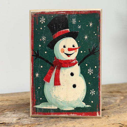 HMK1709B RETRO SNOWMAN BLOCK