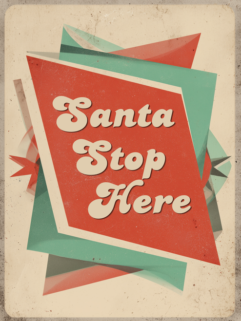 HMK1712B SANTA STOP HERE BLOCK