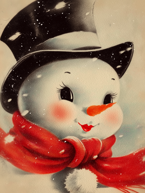 HMK1732B RETRO FROSTY SNOWMAN BLOCK