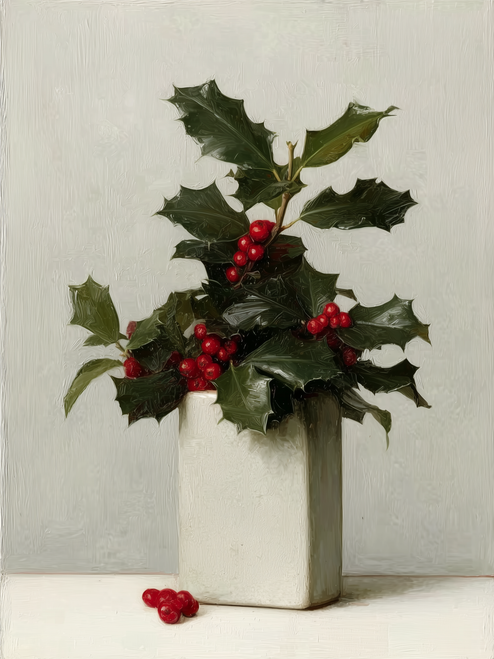HMK1753B BOUQUET OF HOLLY BLOCK