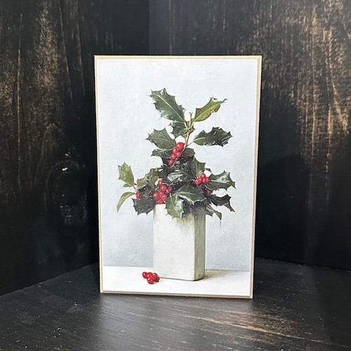 HMK1753B BOUQUET OF HOLLY BLOCK