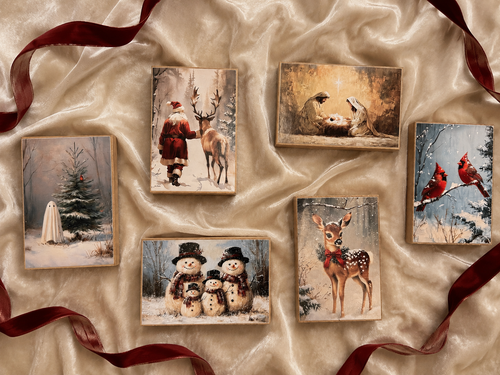 HMK1369B SNOWMAN FAMILY OF FOUR BLOCK