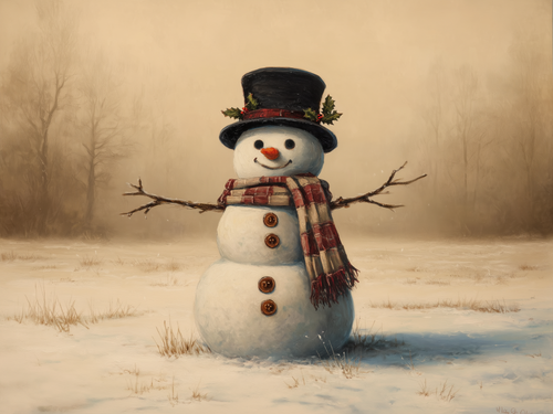 HMK1344B RUSTIC PRIM SNOWMAN BLOCK