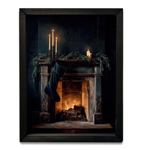 HMK1688 MOODY CHRISTMAS FIREPLACE BOX FRAME